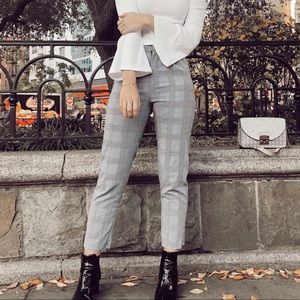 Plaid Pants Gray and Blue